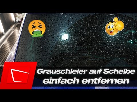 Kalkflecken und Grauschleier von Autoscheibe entfernen - Glasscheibe reinigen Soft99 Glass Compound