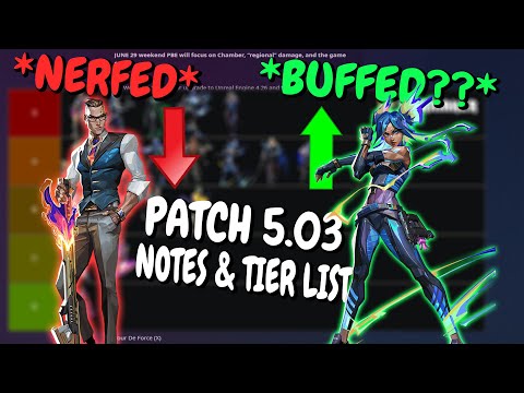 IS CHAMBER BAD?? HUGE Nerfs Patch 5.03 NOTES and AGENT TIER LIST *Neon Buffs??*