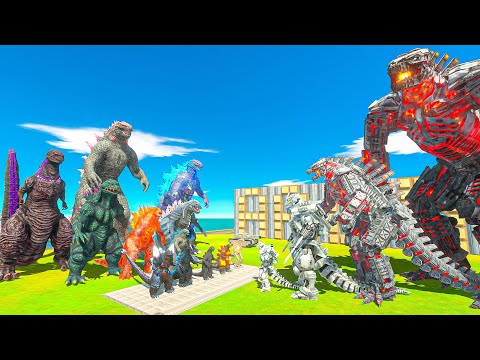 Evolution of Evolved Godzilla Size Comparison vs Team Mechagodzilla - ARBS