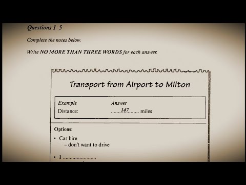 Transport from Airport to Milton ielts listening