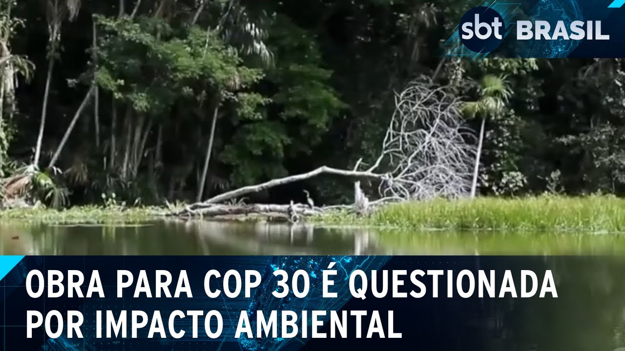 Obra que vai atravessar área de preservação ambiental é criticada em Belém | SBT Brasil (25/05/24)