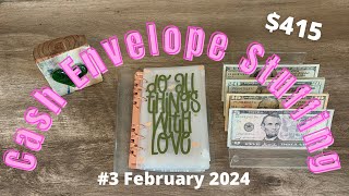 Cash Envelope Stuffing #3 February 2024 // Low Income Weekly Budget
