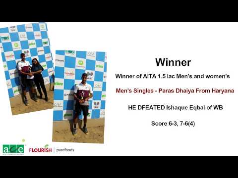 Men's Singles Winner - Paras Dhaiya From Haryana - AITA 1.5 lac Men's and women's