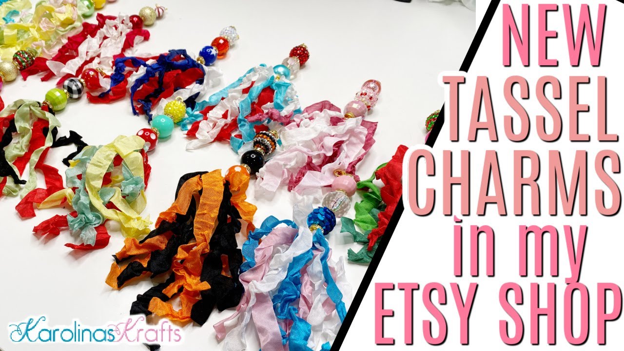 New ETSY SHOP RELEASE! Beaded Tassel Charms for Summer, 4th of July, Christmas, Halloween & More