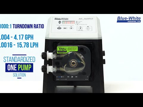 Blue-White® FLEXFLO® A1F Peristaltic Pump for Chlorine & General Chemicals w/ TFD+, 32.4 GPD, 100 PSI, Manual Control, A1F4-6T