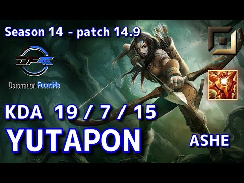 【JPサーバー/M1】DFM Yutapon アッシュ(Ashe) VS アフェリオス(Aphelios) BOT - Patch14.9 JP Ranked【LoL】