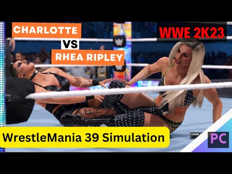 WrestleMania 39 Charlotte Flair vs Rhea Ripley SmackDown Women's Championship: WWE 2K23 [60 FPS]