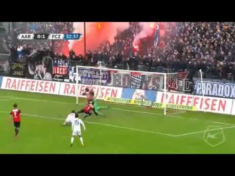 Joël Mall Great Defended Penalty FC Aarau vs FC Zurich 9 11 2014  Switzerland Super League