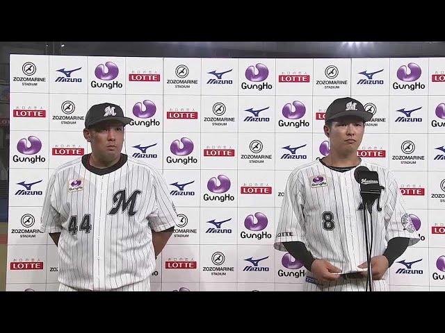 マリーンズ・中村奨吾選手・井上晴哉選手ヒーローインタビュー 8月24日 千葉ロッテマリーンズ 対 埼玉西武ライオンズ