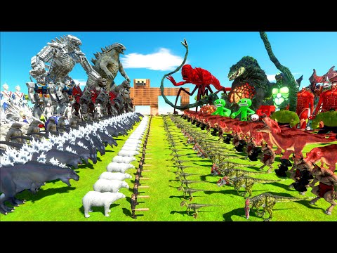 Dark War - Team Dark Godzilla 2014 + Team White MechaGodzilla VS Team Green Biollante + Red Titanus