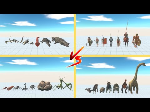 Fight: Reptiles, Ancient Humans, Giant Invertebrates and Dinosaurs - Animal Revolt Battle Simulator