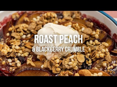 Roast Peach & Blackberry Crumble