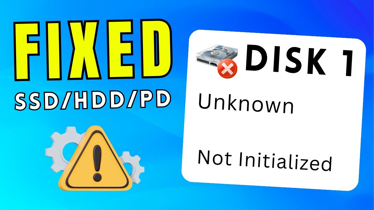 3 METHODS to Fix Disk 1 Unknown Not Initialized in Windows 10/11