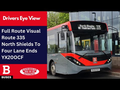 DEV: FULL ROUTE VISUAL | Nexus Bus Route 335 - North Shields to Four Lane Ends | YX20OCF