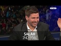 Liverpool legend Steven Gerrard reacts to Mohamed Salah's goals against Roma