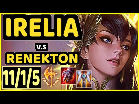 WHITEKNIGHT (IRELIA) vs RENEKTON - 11/1/5 KDA TOP GAMEPLAY - EUW Ranked GRANDMASTER