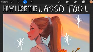 PROCREATE LASSO TOOL TUTORIAL: quick demo of how I use the lasso tool to color my art! 💕