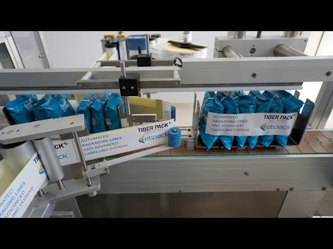 Automatic packaging line for multipack with labels of Amica Chips potato chips