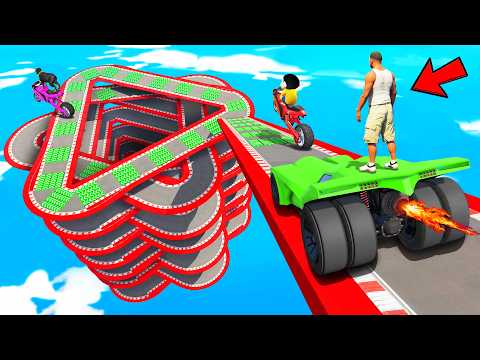 SHINCHAN AND FRANKLIN TRIED THE SPEED BOOSTER STAR MULTIPLE FLOOR ROADS PARKOUR CHALLENGE GTA 5