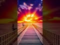 Beautiful sunset with explosive sun! 3D Animation! #shorts