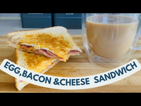 Bacon & cheese sandwich/ simple and easy meal/South African