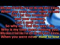 Joe Diffie Never Mine To Lose (karaoke) (by request)