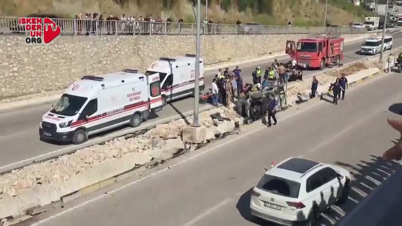 Defne’de Otomobil Takla Attı…