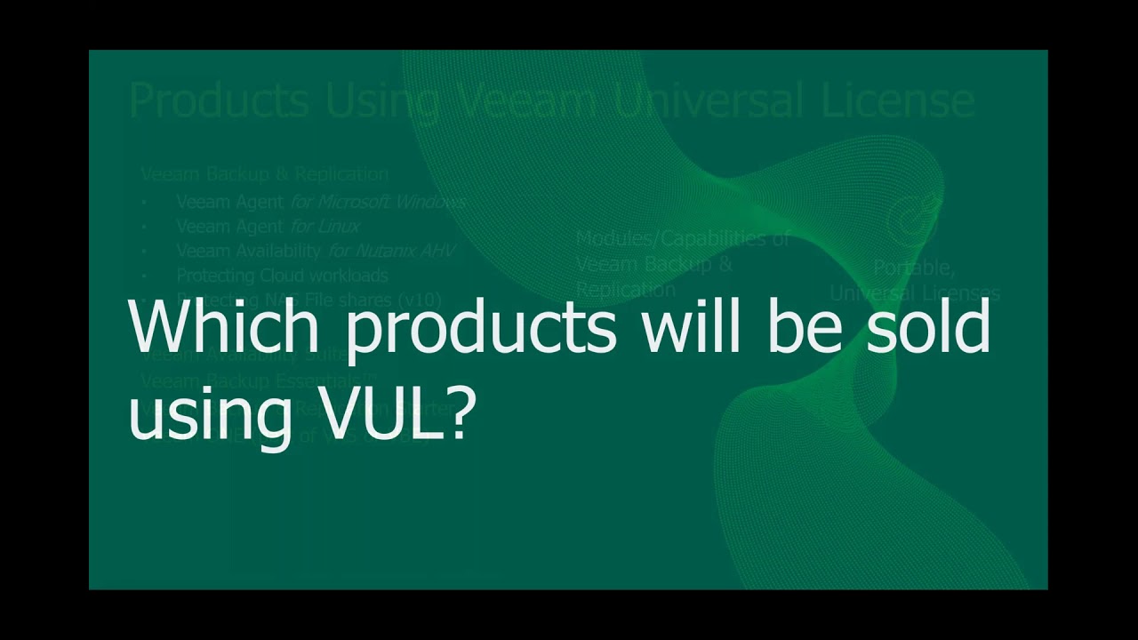 Partners only NEW Veeam Universal License video