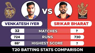 Venkatesh Iyer vs KS Bharat (T20 Stats) | Venkatesh Iyer Batting KKR vs MI | KS Bharat Batting RCB