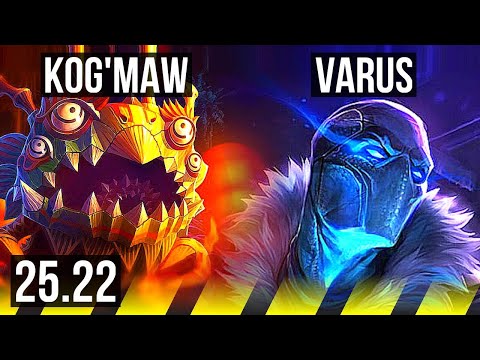 KOG'MAW & Renata Glasc vs VARUS & Hwei (ADC) | Rank 8 Kog'Maw, 500+ games | KR Master | 25.22