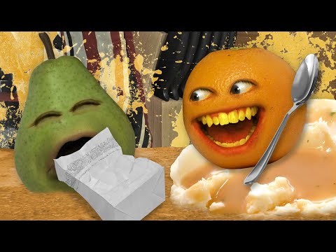 惱人的橙子--肉汁吐沫!(鯊魚寶寶的惡搞！) (Annoying Orange - Gravy Barf! (Baby Shark Spoof!))