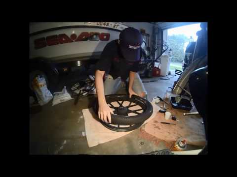 Puch moped front tire change