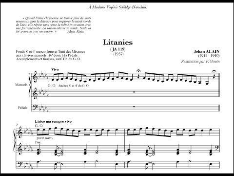 Alain, Jehan (1937): Litanies pour orgue, JA 119 — Marie-Claire Alain