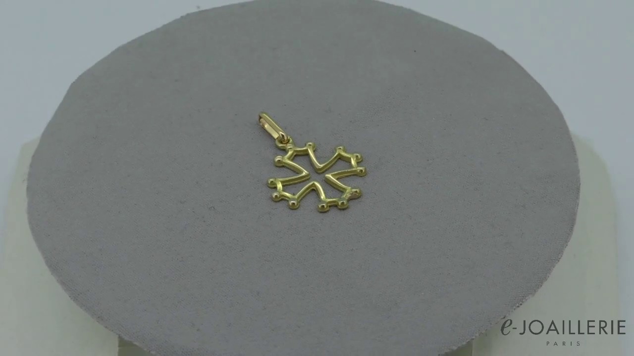 www.e-joaillerie.com - Pendentif or jaune 18 carats croix Occitane