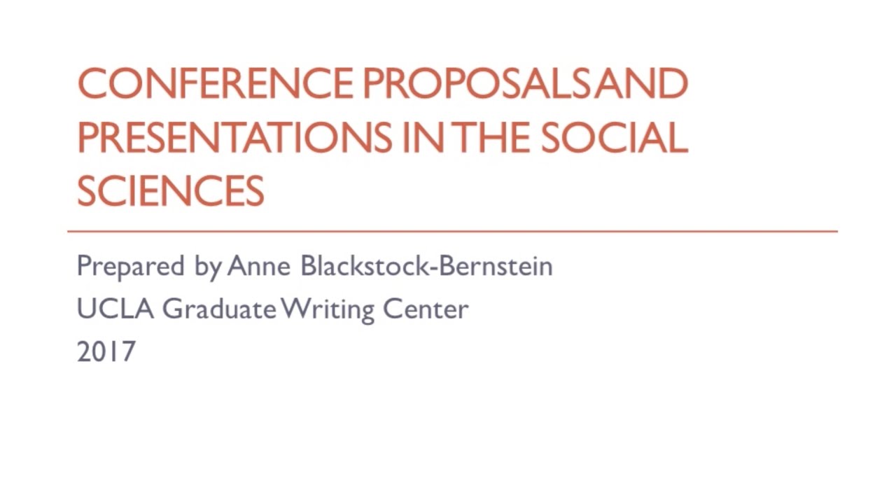 Conference Proposals and Presentations in the Social Sciences (2017)