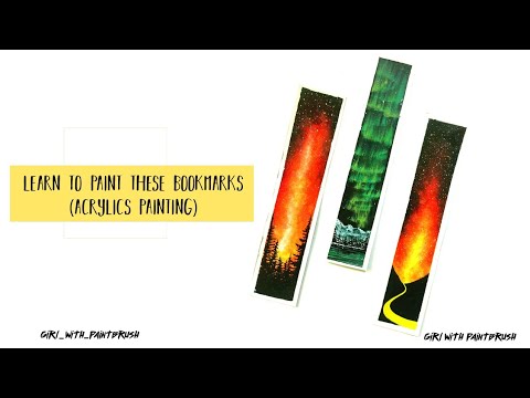 Learn how to paint bookmarks | Galaxy painting | Northen lights | Acrylic painting| DIY