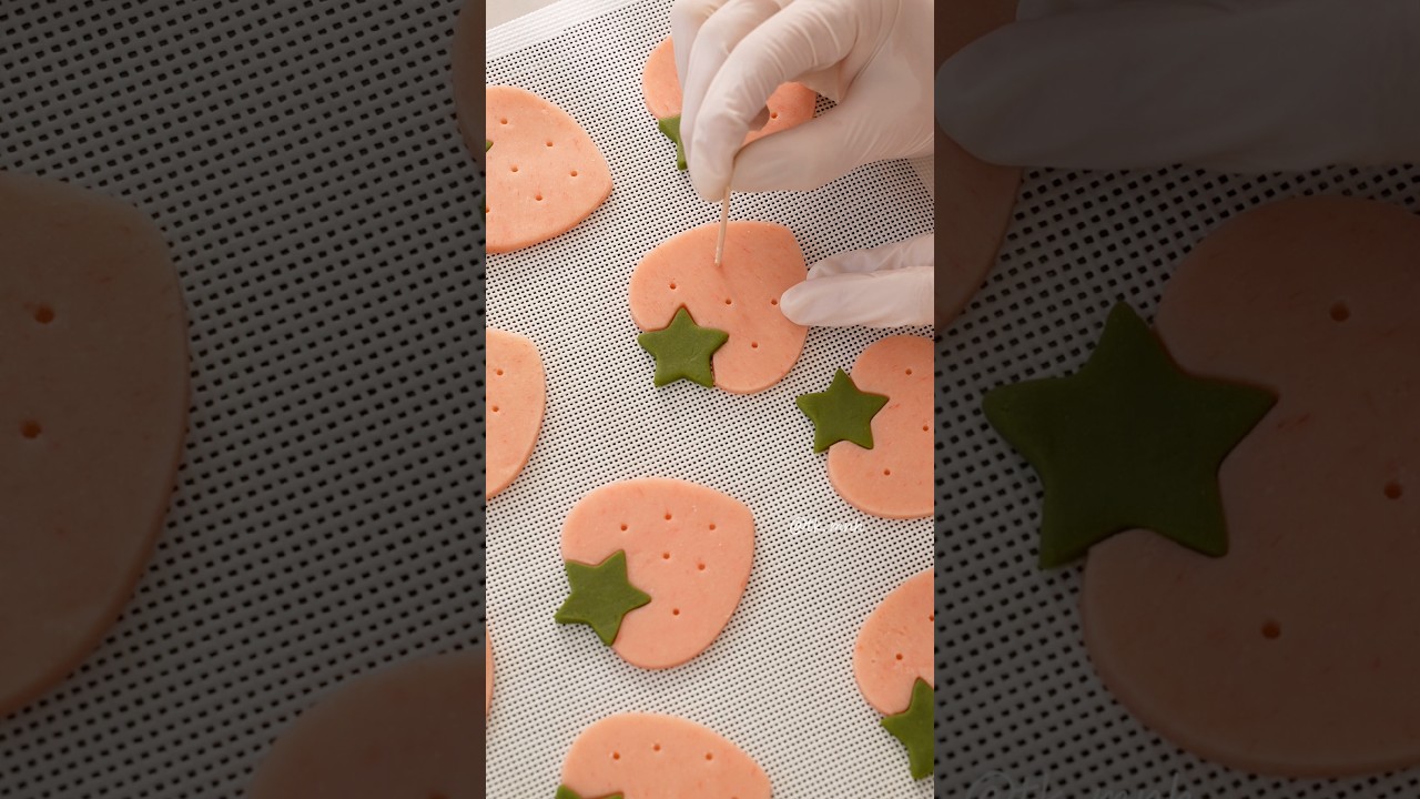 ハートと星の型で、いちごを再現🍓🎀 #バレンタイン#フィラデルフィアクリームチーズ#クッキー#valentine #PR#shorts