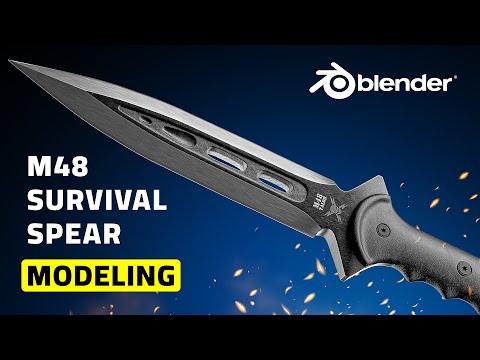 3D Modeling the M48 Survival Spear in Blender for Beginners
