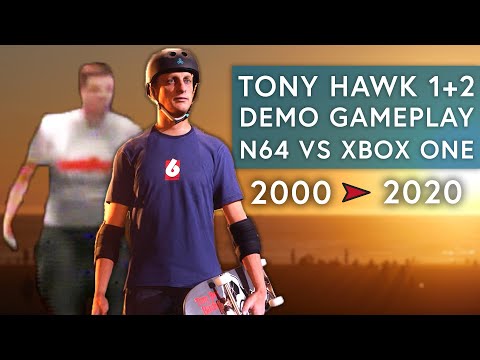 Tony Hawk's Pro Skater 1 + 2 Demo Gameplay - N64 vs Xbox One X Comparison! (2020 Remaster)