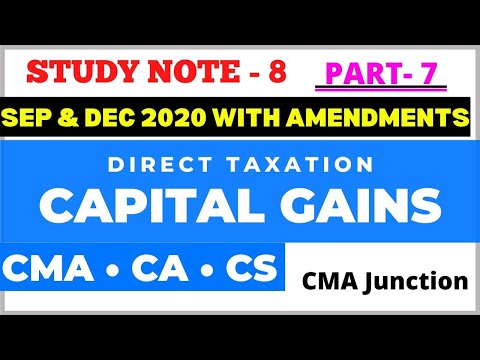 Capital Gains | Direct Taxation | CMA Inter | CA Inter | CMA Junction |