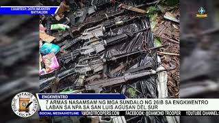 7 Armas nasamsam ng mga sundalo ng 26IB sa engkwentro laban sa NPA sa San Luis Agusan del Sur.