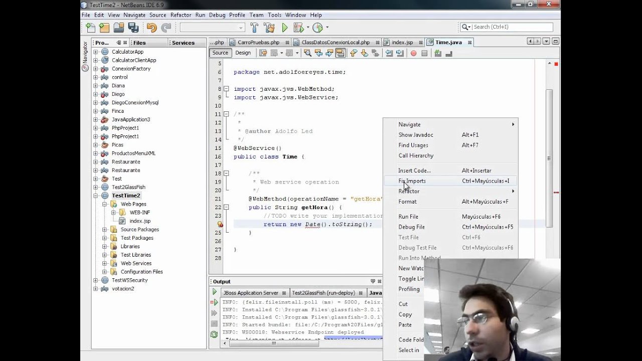 Web Service Netbeans GlassFish tutorial ejemplo example
