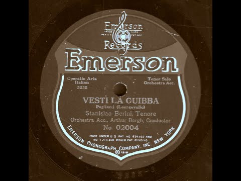 Stanislaw Berini - Vesti la giubba (Emerson, 1919)
