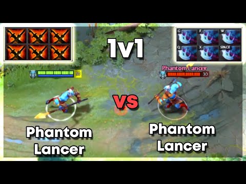 6x Sange and Yasha Phantom Lancer vs 6x Manta Phantom Lancer - Dota 2 1v1 Level 30