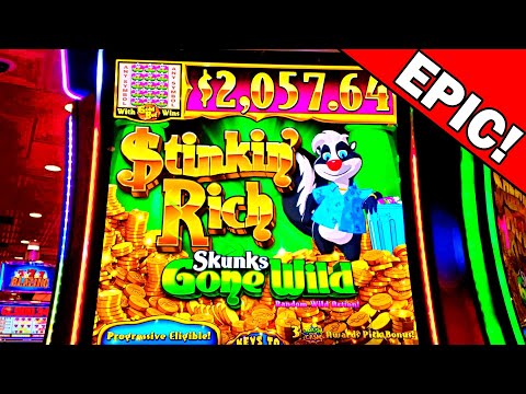 THE NEW STINKIN RICH!!!! * EPIC COMEBACK ON SKUNKS GONE WILD!!! - Las Vegas Casino Slot Machine Wins