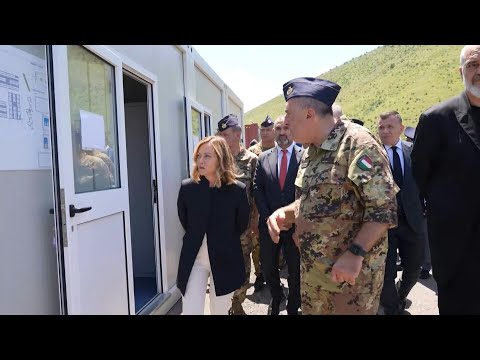 Video Thumbnail: Italy's Meloni visits migrant centre in Albania | AFP