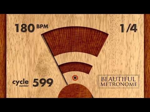 180 BPM 1/4 Wood Metronome HD