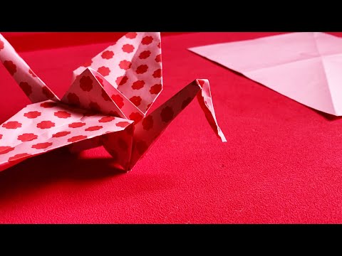 Origami Kranich, Falten in Echtzeit, 2 Minuten