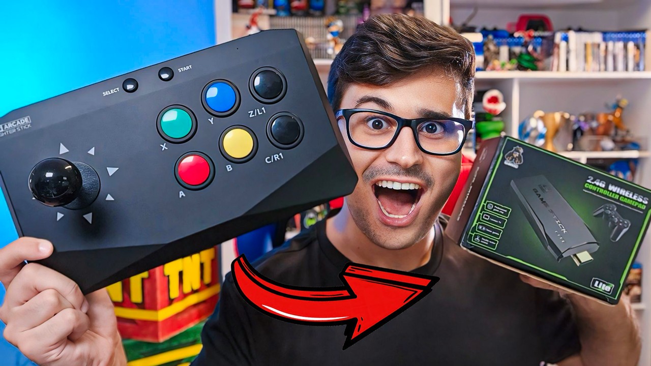 COMPREI um GAME STICK que vem com um controle de FLIPERAMA