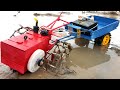 DC Motor Power Tiller Iron Wheels Agricultural Tractor How To Make Ploughing Tractor
